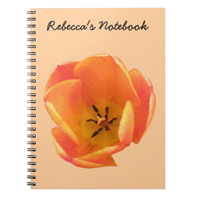 Orange Tulip Customisable Notebook (Front)