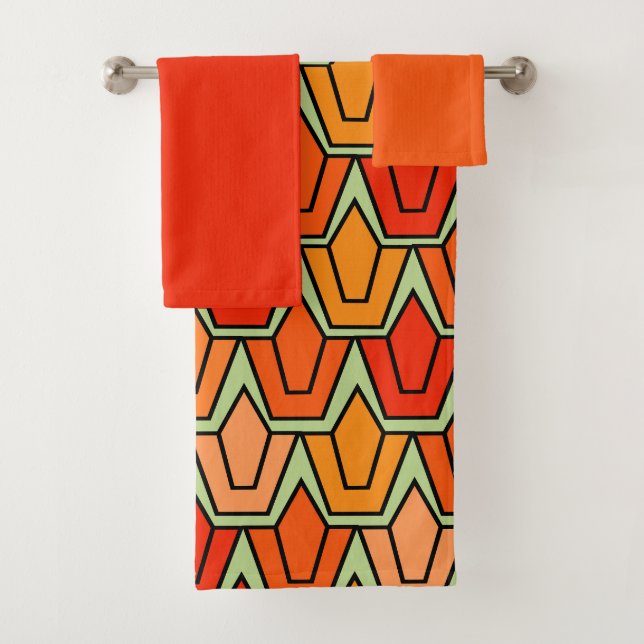 Orange Tulip Field  Bath Towel Set (Insitu)