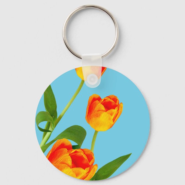 Orange Tulip Key Ring (Front)