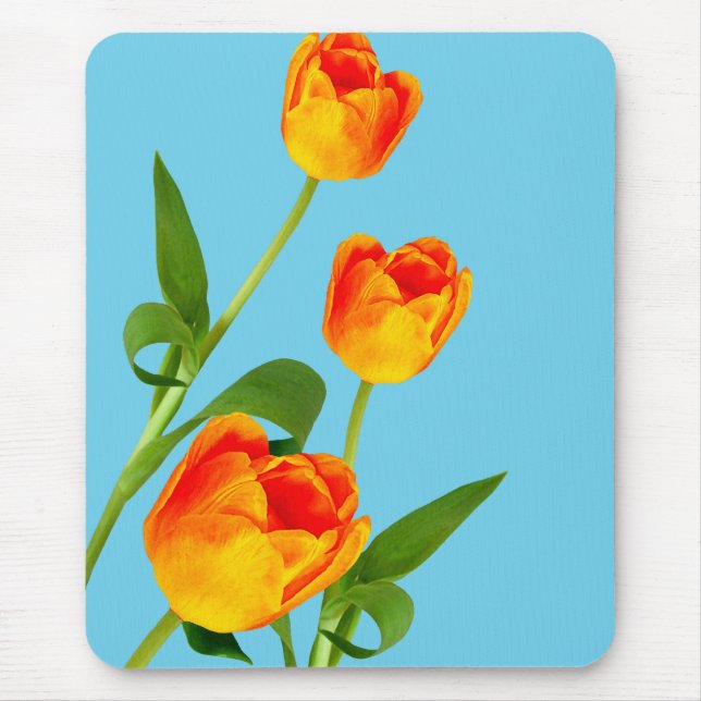 Orange Tulip Mouse Mat (Front)