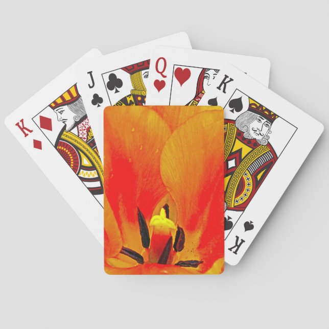 Orange Tulip Playing Cards (Back)