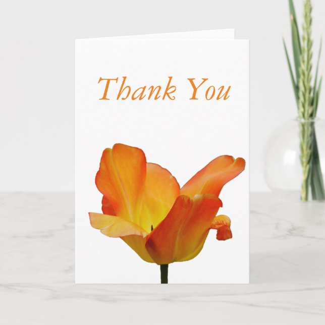 Orange Tulip Thank You Card (Front)