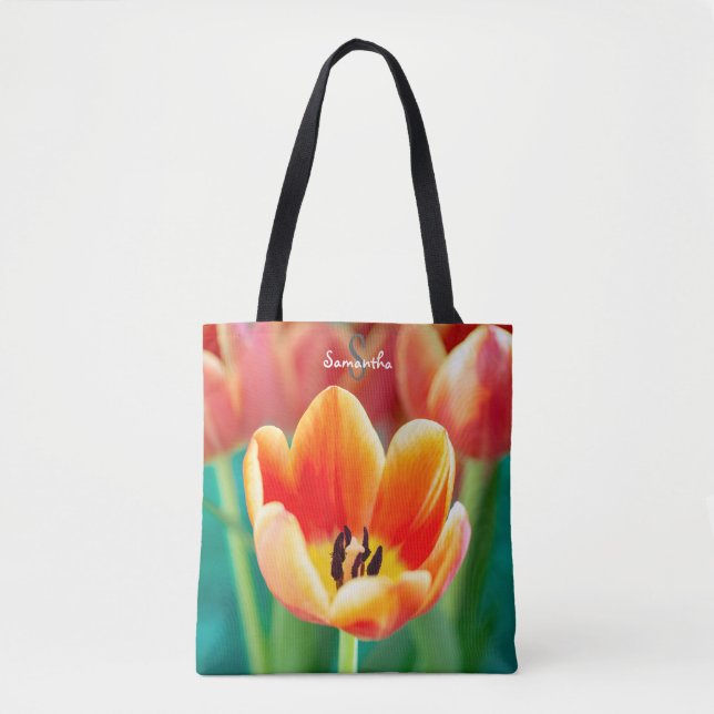 Orange Tulip Tote Bag (Front)