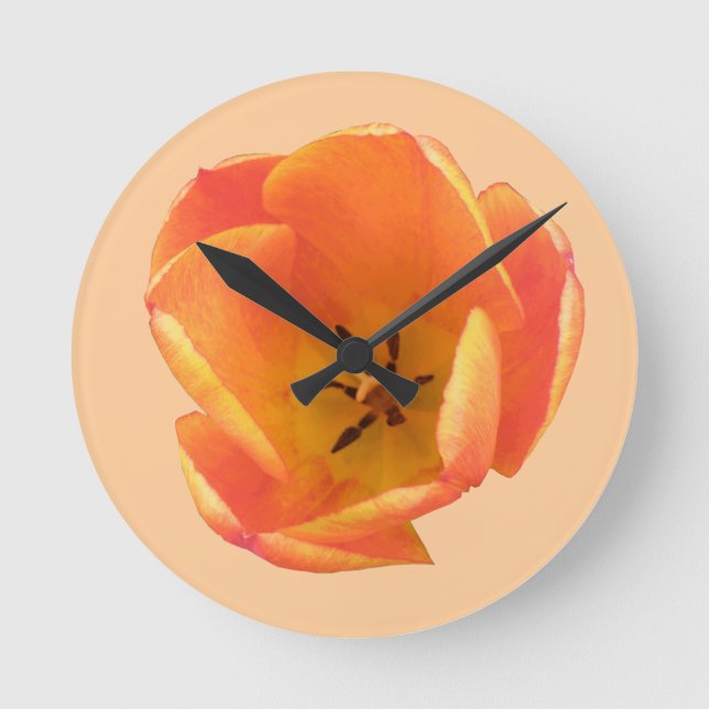 Orange Tulip Wall Clock (Front)