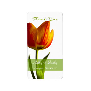 Orange Tulip Wedding Favour Tags