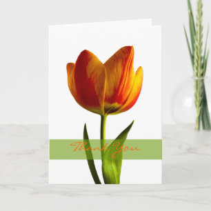 Orange Tulip Wedding Thank You Card
