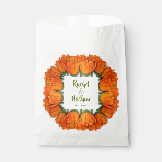 Orange Tulips Bridal Shower Favour Bag (Front)