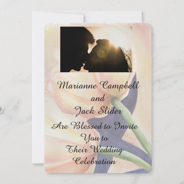 ORANGE TULIPS CUSTOMIZABLE WEDDING INVITATION (Front)