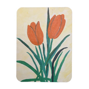 Orange Tulips  Magnet