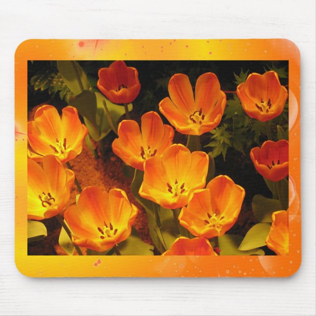 Orange Tulips Mouse Mat (Front)