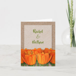 Orange Tulips on Kraft Thank You Notes