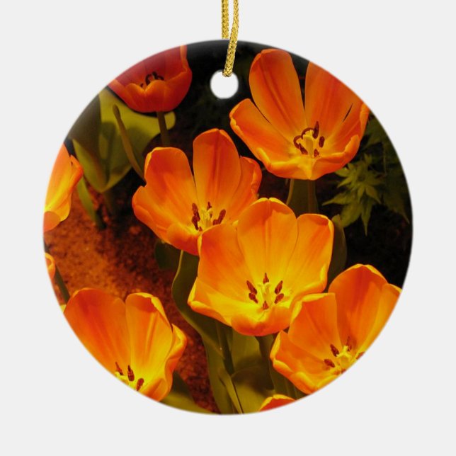 Orange Tulips Ornament (Front)