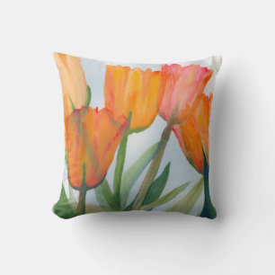 Orange Tulips Pillow