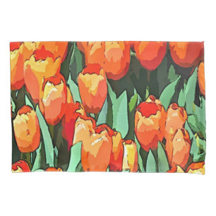 Orange Tulips Pillowcase