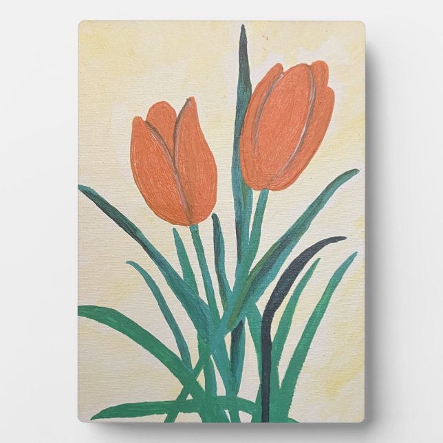 Orange Tulips  Plaque (Front)