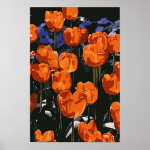 Orange Tulips Poster