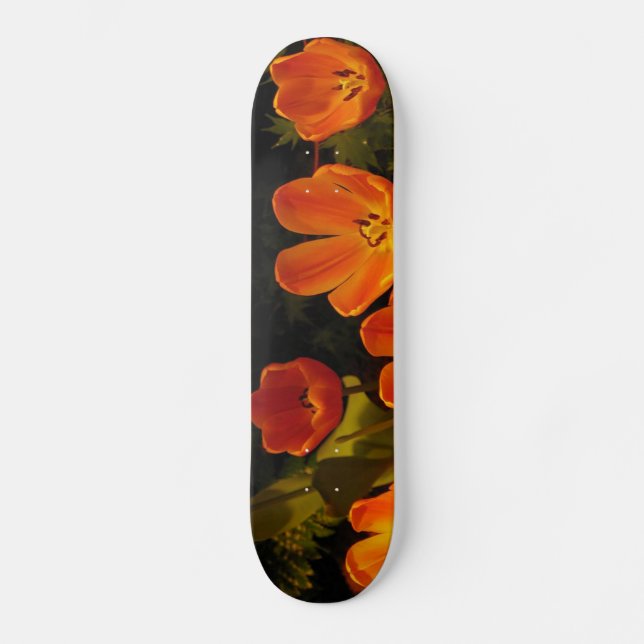 Orange Tulips Skateboard (Front)