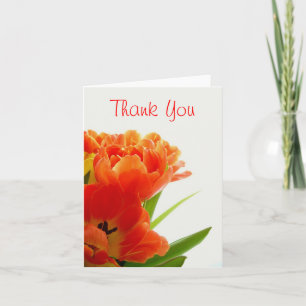 Orange Tulips Thank You Note Card