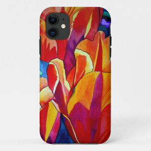 Orange Tulips watercolor art flower painting iPhone 11 Case