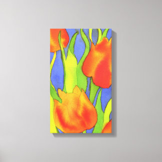 Orange Tulips Wrapped Canvas