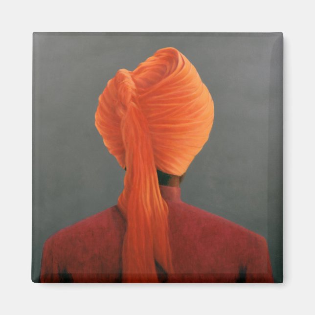 Orange Turban Magnet (Front)