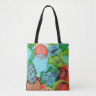 Orange/Turquoise Abstract Tote