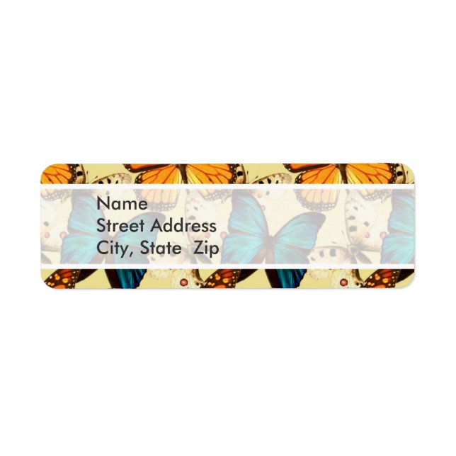 Orange & Turquoise Butterflies; Butterfly Pattern (Front)