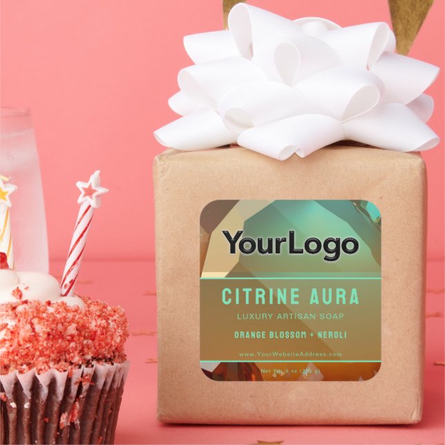 Orange Turquoise Hot Sauce Branding Product Label (Party)