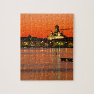 Orange Twilight, Helsinki, Finland Jigsaw Puzzle