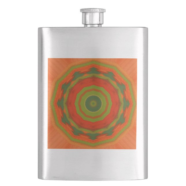 Orange Twirl Hip Flask (Front)