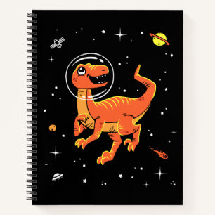 Orange Tyrannosaurus Dinos In Space Notebook