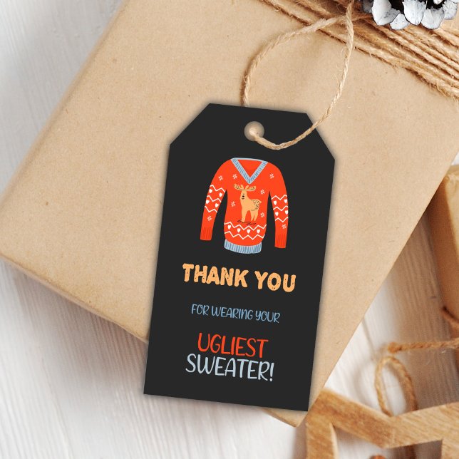 Orange Ugly Sweater Gift Tags (Orange Ugly Sweater Gift Tags)
