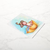 Orange umbrella Cute mushroom Sea Cottagecore