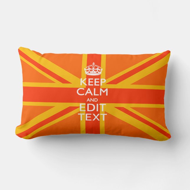 Orange Union Jack British Flag Swag Lumbar Cushion (Front)