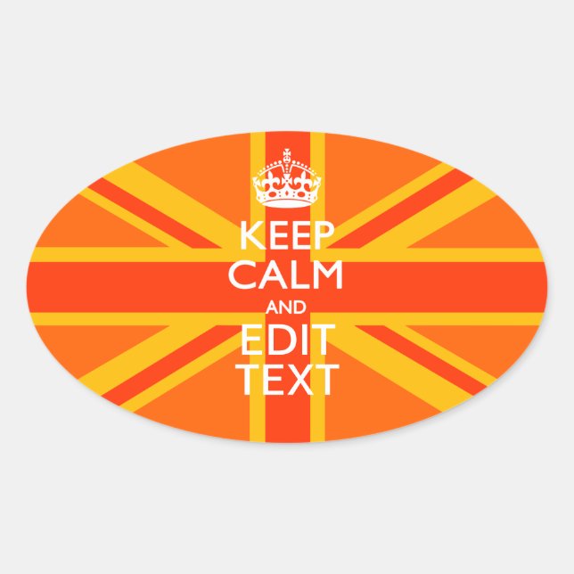 Orange Union Jack British Flag Swag Oval Sticker (Front)