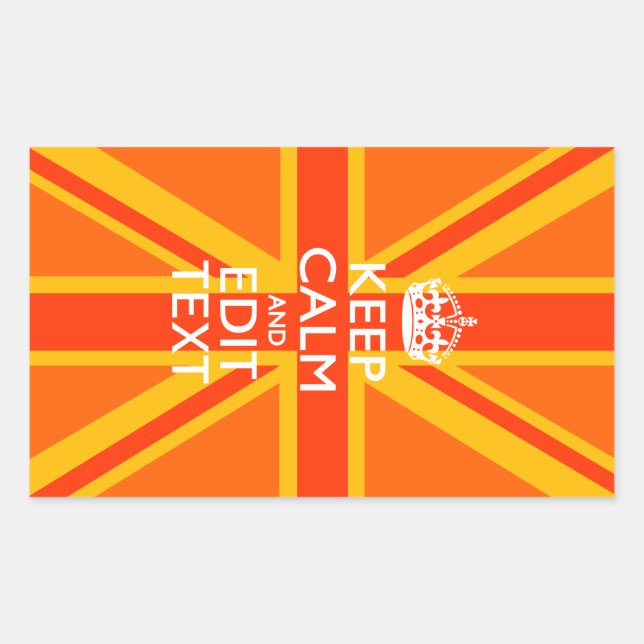 Orange Union Jack British Flag Swag Rectangular Sticker (Front)