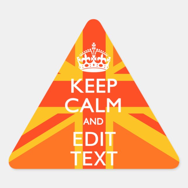 Orange Union Jack British Flag Swag Triangle Sticker (Front)
