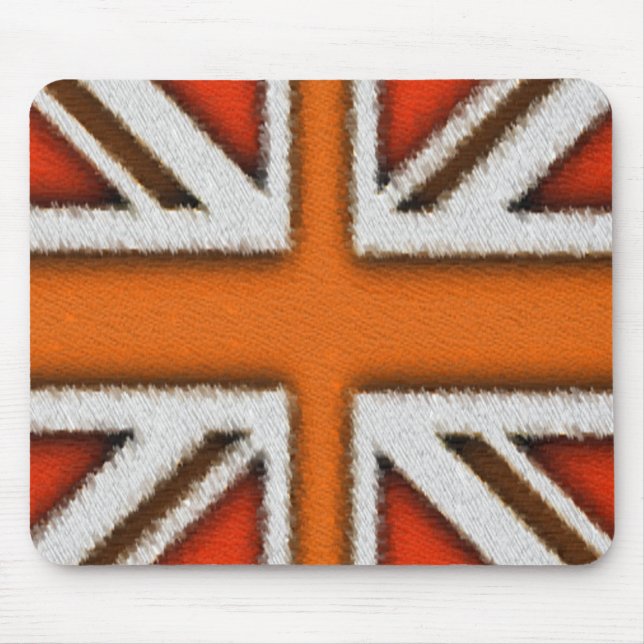 Orange Union Jack Mouse Mat (Front)