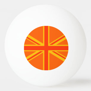 Orange Union Jack Ping Pong Ball
