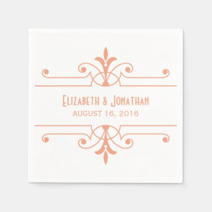 Orange v2 Fancy Ornamental Paper Napkins