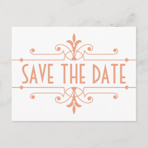 Orange v2 Fancy Ornamental Save the Date Postcard