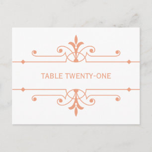 Orange v2 Fancy Ornamental Table Number Postcard