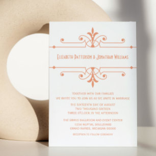 Orange v2 Fancy Ornamental Wedding Invite