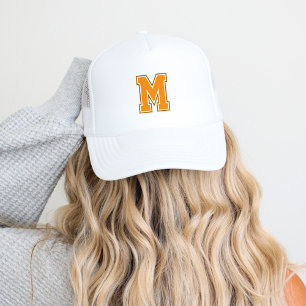 Orange Varsity Monogram Trucker Hat