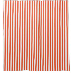 Orange Vertical Stripe Design Shower Curtain