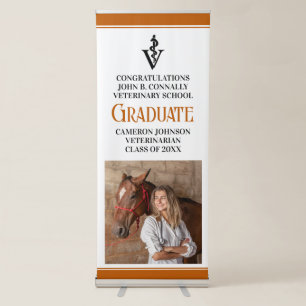 Orange Veterinary School Graduation Party Custom Retractable Banner