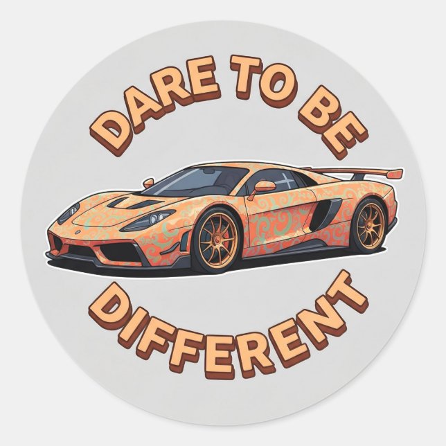Orange Vintage Car Classic Round Sticker (Front)