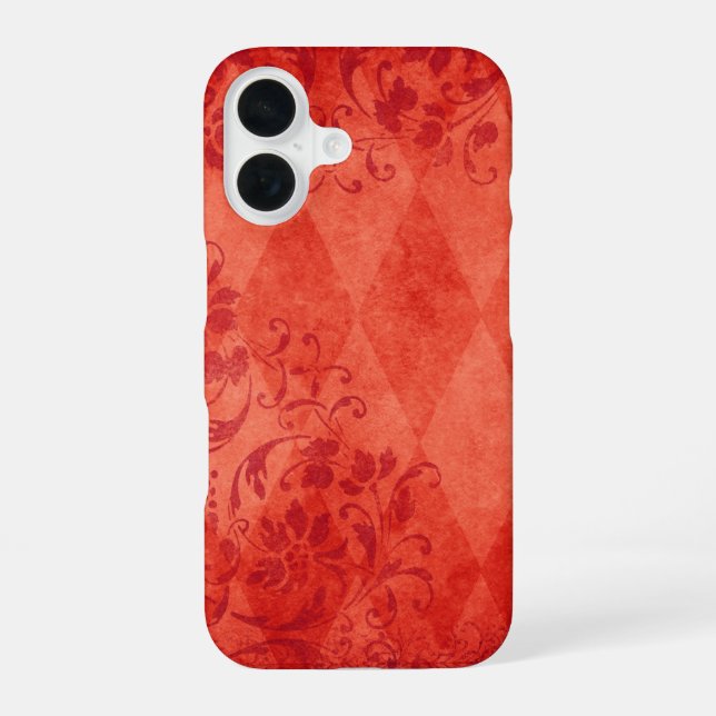 Orange Vintage Design iPhone 16 Case (Back)