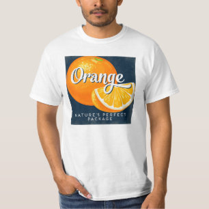 Orange Vintage Fruit Label Retro T-Shirt