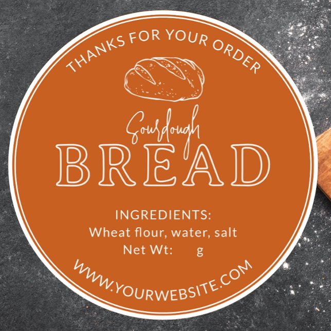 Orange Vintage Rustic Sourdough Bread Sticker (Creator Uploaded)